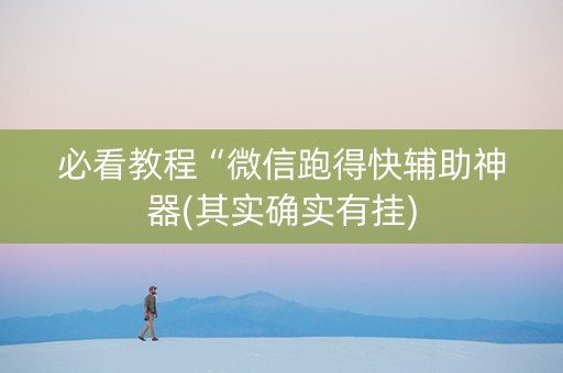 必看教程“微信跑得快辅助神器(其实确实有挂)