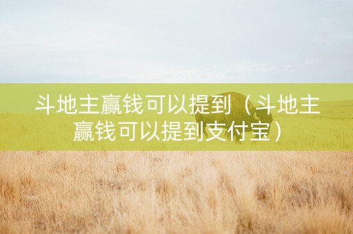 斗地主赢钱可以提到（斗地主赢钱可以提到支付宝）