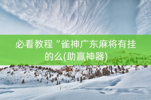 必看教程“雀神广东麻将有挂的么(助赢神器)