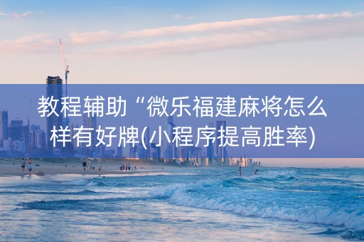 教程辅助“微乐福建麻将怎么样有好牌(小程序提高胜率)