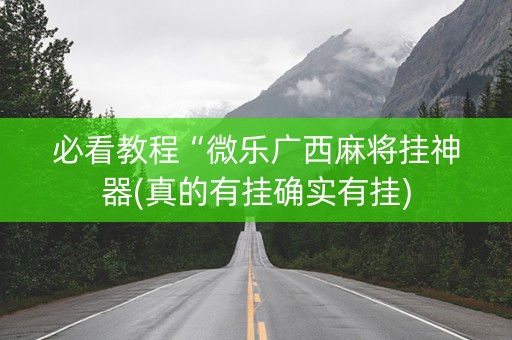 必看教程“微乐广西麻将挂神器(真的有挂确实有挂)