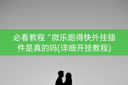 必看教程“微乐跑得快外挂插件是真的吗(详细开挂教程)