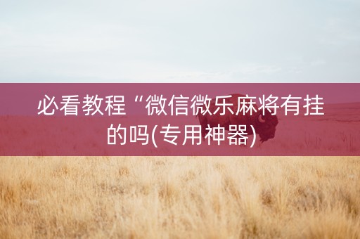 必看教程“微信微乐麻将有挂的吗(专用神器)
