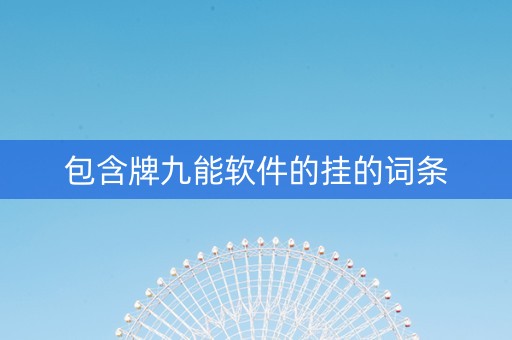 包含牌九能软件的挂的词条