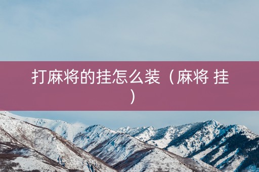 打麻将的挂怎么装（麻将 挂）