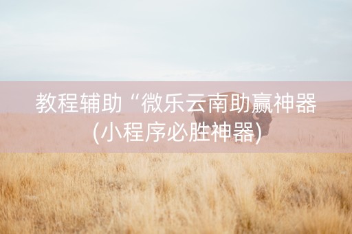 教程辅助“微乐云南助赢神器(小程序必胜神器)