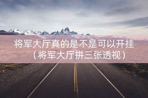 将军大厅真的是不是可以开挂（将军大厅拼三张透视）