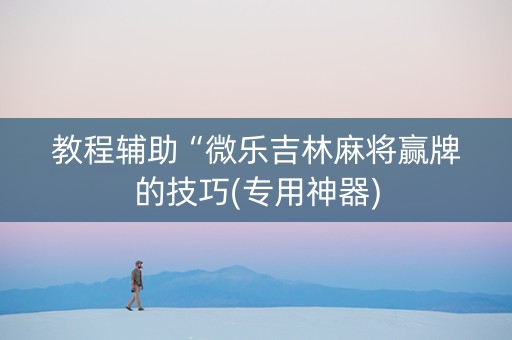 教程辅助“微乐吉林麻将赢牌的技巧(专用神器)