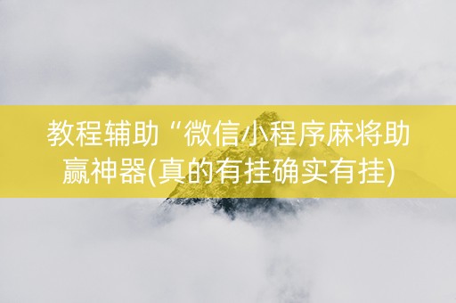 教程辅助“微信小程序麻将助赢神器(真的有挂确实有挂)