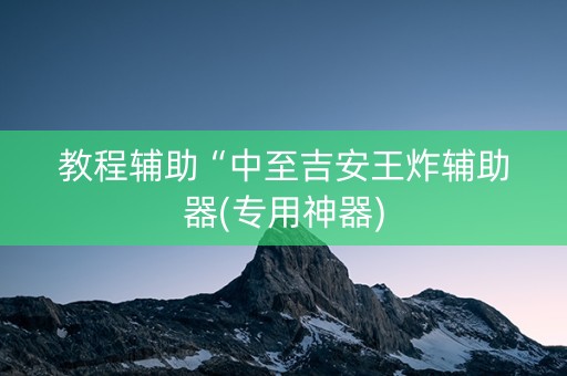 教程辅助“中至吉安王炸辅助器(专用神器)