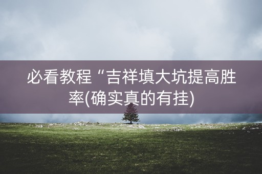 必看教程“吉祥填大坑提高胜率(确实真的有挂)