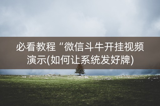 必看教程“微信斗牛开挂视频演示(如何让系统发好牌)