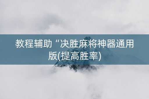教程辅助“决胜麻将神器通用版(提高胜率)