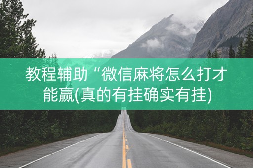 教程辅助“微信麻将怎么打才能赢(真的有挂确实有挂)