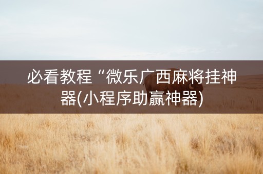 必看教程“微乐广西麻将挂神器(小程序助赢神器)