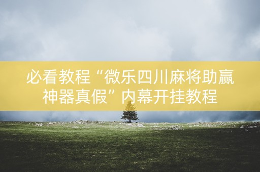 必看教程“微乐四川麻将助赢神器真假”内幕开挂教程