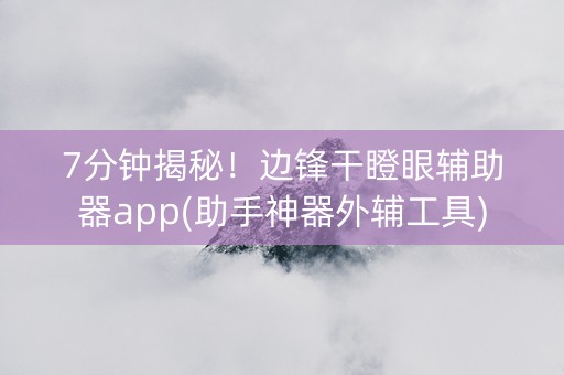 7分钟揭秘！边锋干瞪眼辅助器app(助手神器外辅工具)