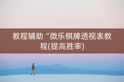 教程辅助“微乐棋牌透视表教程(提高胜率)