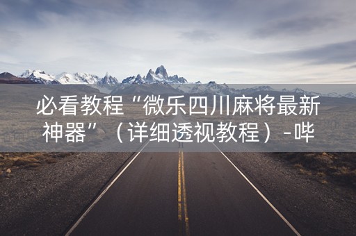 必看教程“微乐四川麻将最新神器”（详细透视教程）-哔哩哔哩