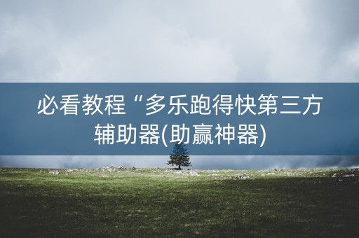必看教程“多乐跑得快第三方辅助器(助赢神器)