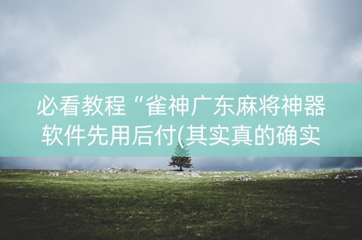 必看教程“雀神广东麻将神器软件先用后付(其实真的确实有挂)