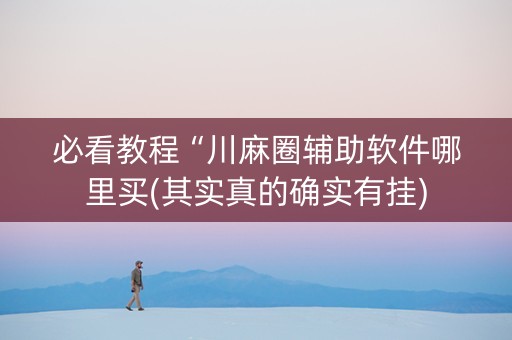 必看教程“川麻圈辅助软件哪里买(其实真的确实有挂)