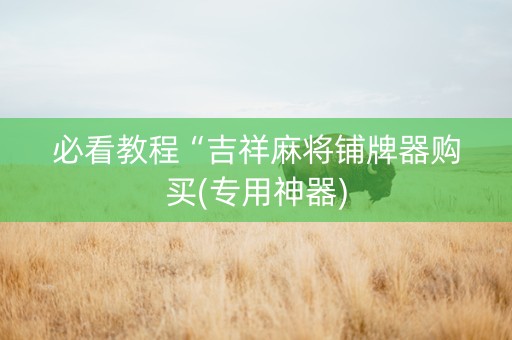 必看教程“吉祥麻将铺牌器购买(专用神器)