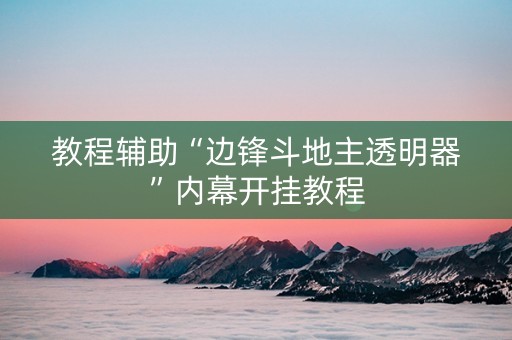 教程辅助“边锋斗地主透明器”内幕开挂教程