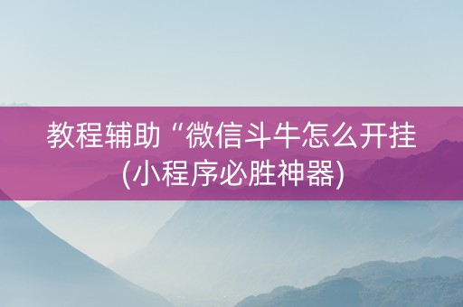 教程辅助“微信斗牛怎么开挂(小程序必胜神器)