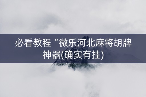 必看教程“微乐河北麻将胡牌神器(确实有挂)