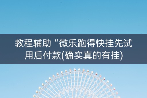 教程辅助“微乐跑得快挂先试用后付款(确实真的有挂)