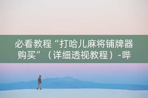 必看教程“打哈儿麻将铺牌器购买”（详细透视教程）-哔哩哔哩