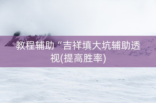 教程辅助“吉祥填大坑辅助透视(提高胜率)