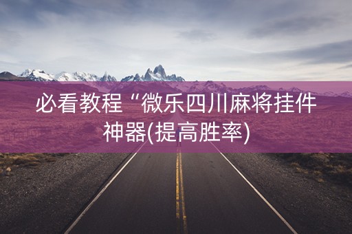 必看教程“微乐四川麻将挂件神器(提高胜率)