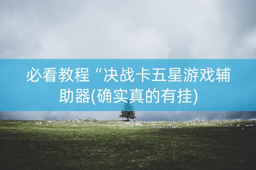 必看教程“决战卡五星游戏辅助器(确实真的有挂)