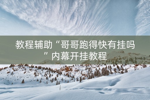 教程辅助“哥哥跑得快有挂吗”内幕开挂教程