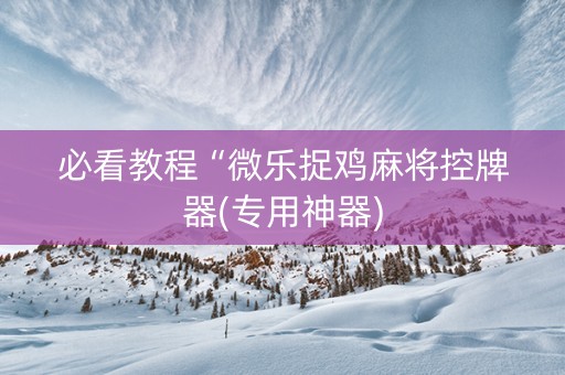 必看教程“微乐捉鸡麻将控牌器(专用神器)