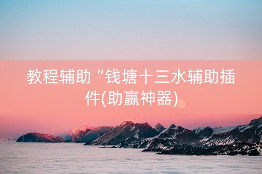 教程辅助“钱塘十三水辅助插件(助赢神器)