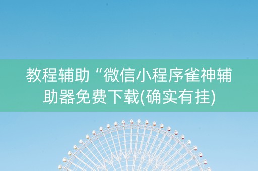 教程辅助“微信小程序雀神辅助器免费下载(确实有挂)