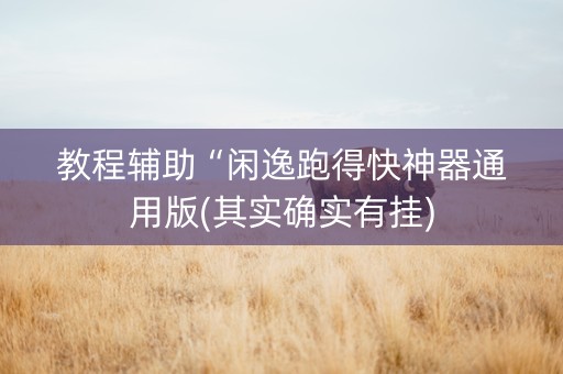 教程辅助“闲逸跑得快神器通用版(其实确实有挂)