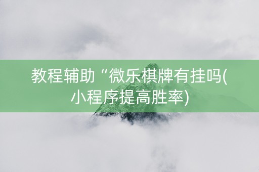 教程辅助“微乐棋牌有挂吗(小程序提高胜率)
