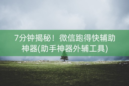 7分钟揭秘！微信跑得快辅助神器(助手神器外辅工具)