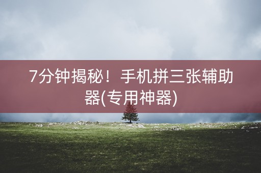 7分钟揭秘！手机拼三张辅助器(专用神器)