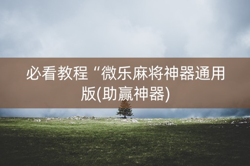 必看教程“微乐麻将神器通用版(助赢神器)