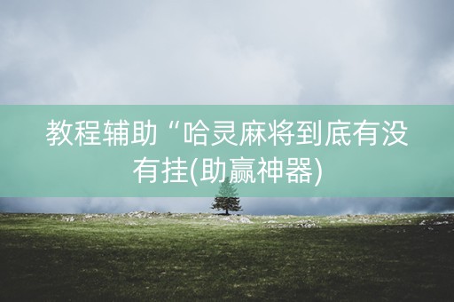 教程辅助“哈灵麻将到底有没有挂(助赢神器)