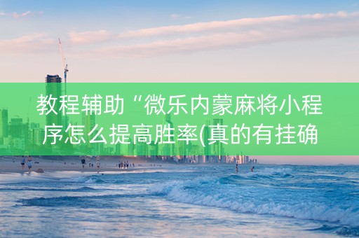 教程辅助“微乐内蒙麻将小程序怎么提高胜率(真的有挂确实有挂)