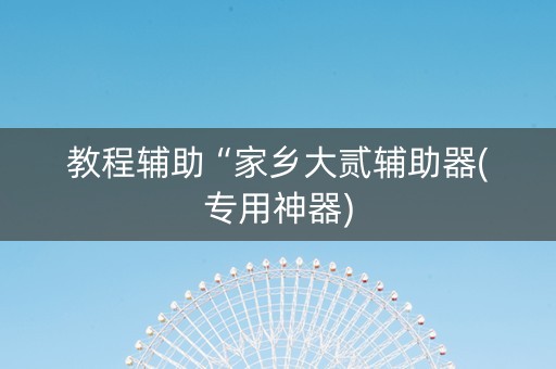 教程辅助“家乡大贰辅助器(专用神器)
