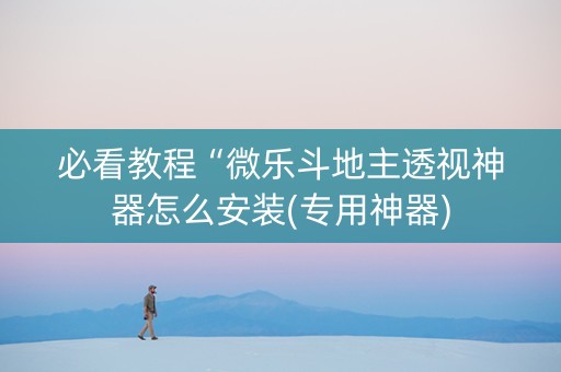 必看教程“微乐斗地主透视神器怎么安装(专用神器)