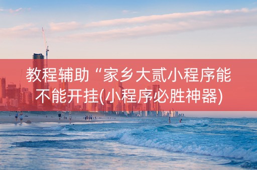 教程辅助“家乡大贰小程序能不能开挂(小程序必胜神器)