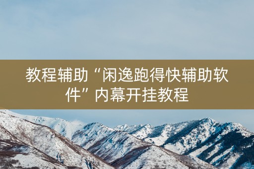 教程辅助“闲逸跑得快辅助软件”内幕开挂教程